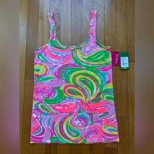Lilly Pulitzer Tabbie Tank Top in the "Multi All Nighter" print